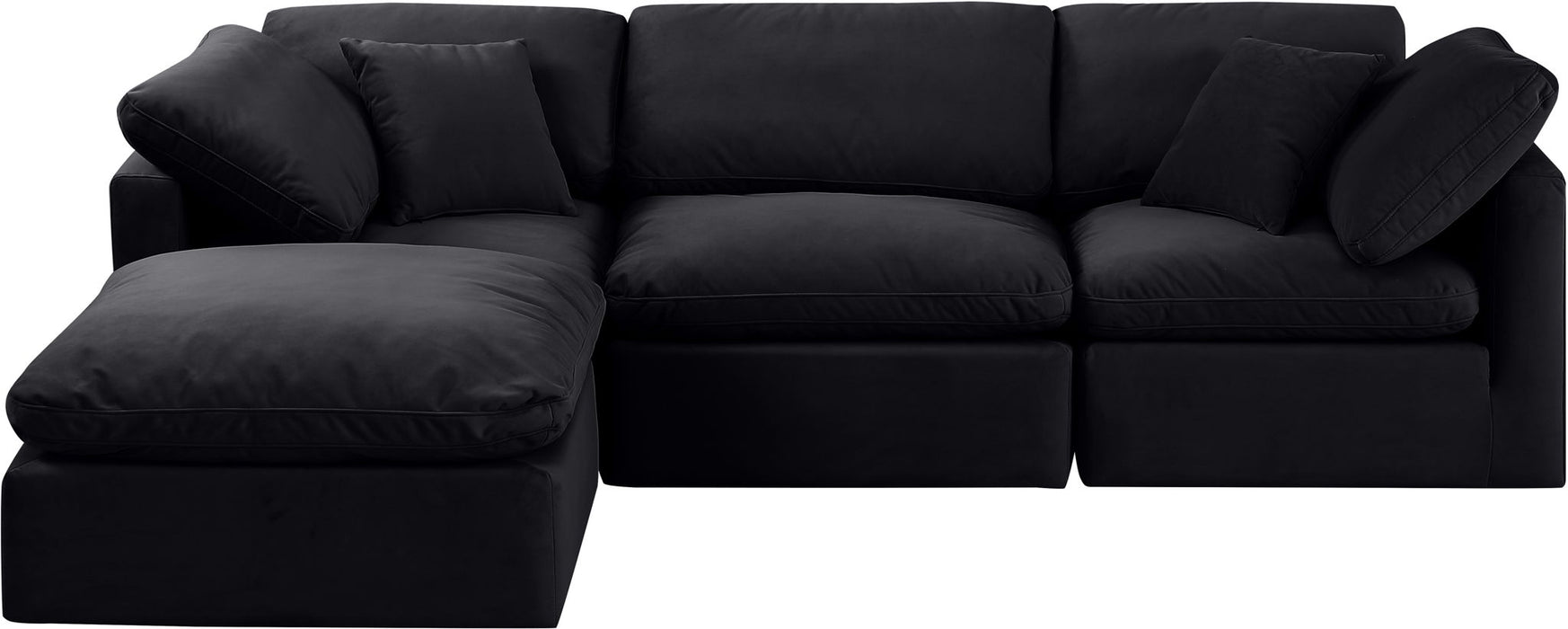 Indulge - Velvet 4 Piece Modular Sectional With Chaise - Simple Home Plus