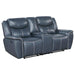 Sloane - Upholstered Padded Arm Reclining Loveseat - Blue - Simple Home Plus