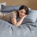 Logan - Full Striped Duvet Set - Blue / Gray - Simple Home Plus