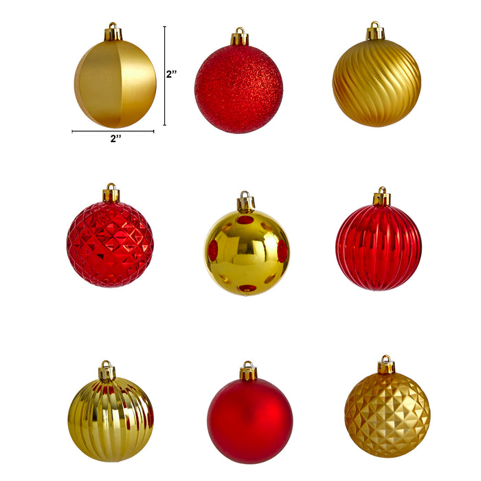Holiday Shatterproof 101 Count Xmas Tree Ornament Set 60mm