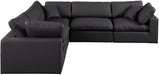 Comfy - 5 Piece Faux Leather Modular Corner Sectional - Simple Home Plus