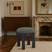 Larea - Linen Textured Fabric Ottoman - Black Base - Simple Home Plus