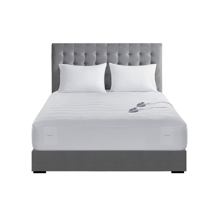 Plush - Queen Heated Mattress Pad - White - Simple Home Plus