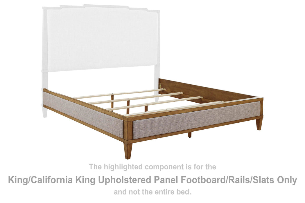 Sharlance - King/California King Upholstered Panel Footboard with Slats - Green / Brown - Simple Home Plus
