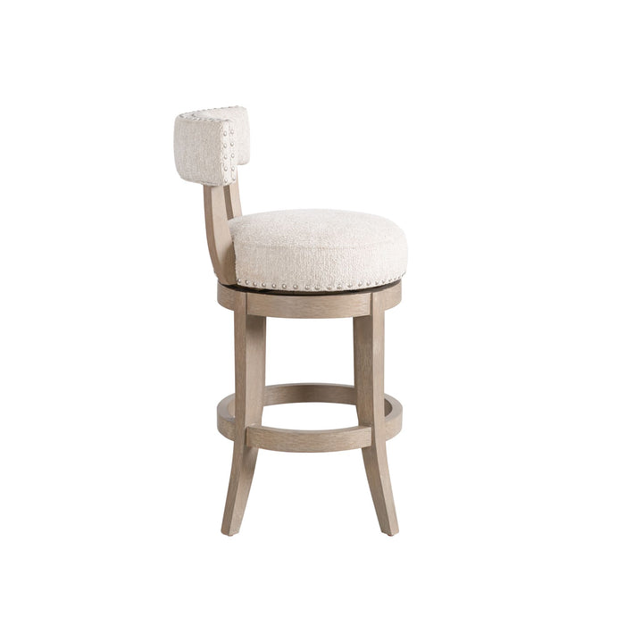 Mystic - Solid Wood Upholstered 26" Counter Height Swivel Barstool - Simple Home Plus