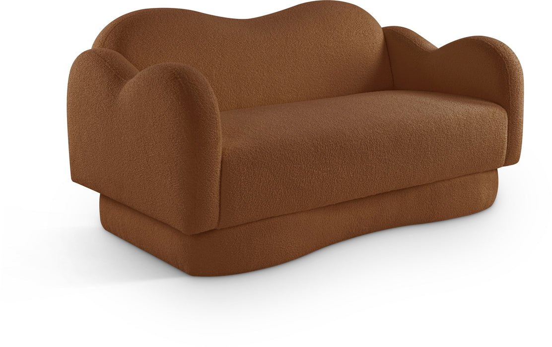 Bloom - Teddy Fabric Loveseat - Saddle - Simple Home Plus