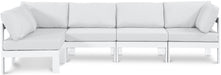 Nizuc - Outdoor Patio 5 Piece Modular Sectional With White Frame - Simple Home Plus