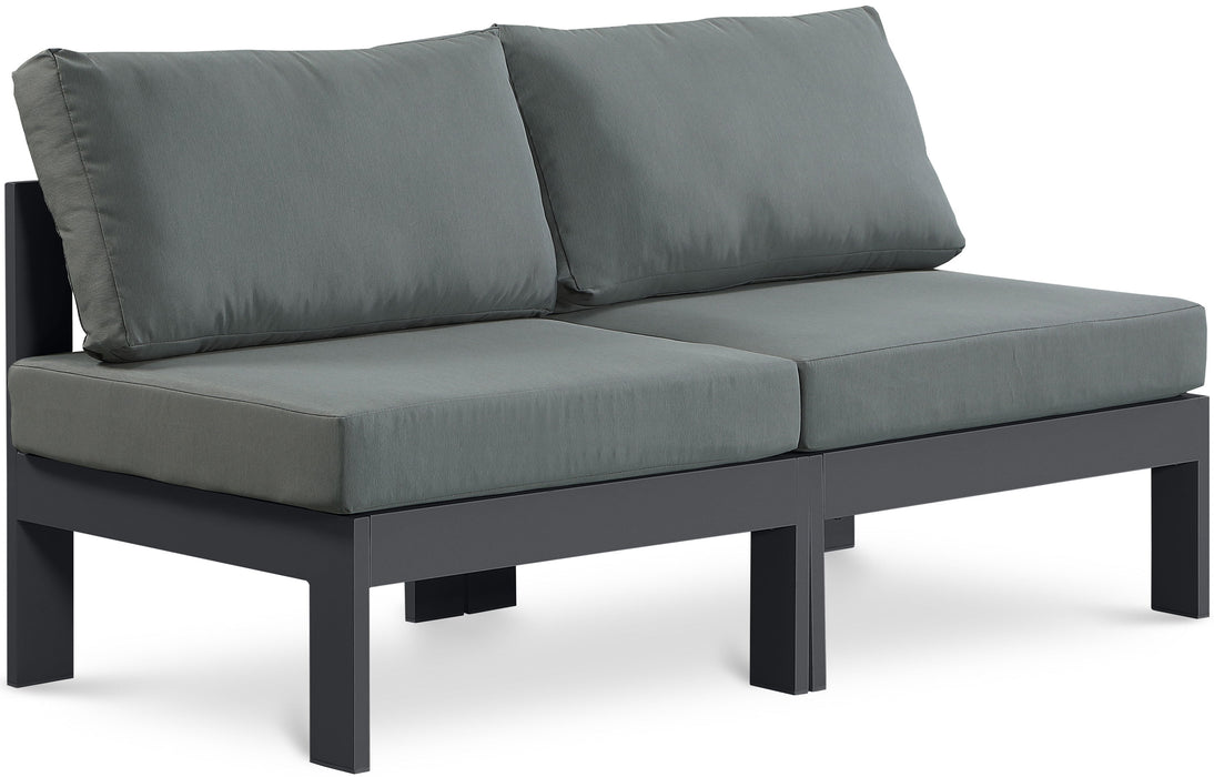 Nizuc - Outdoor Patio 2 Seat Armless Modular Sofa With Gray Frame - Simple Home Plus