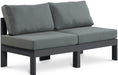 Nizuc - Outdoor Patio 2 Seat Armless Modular Sofa With Gray Frame - Simple Home Plus