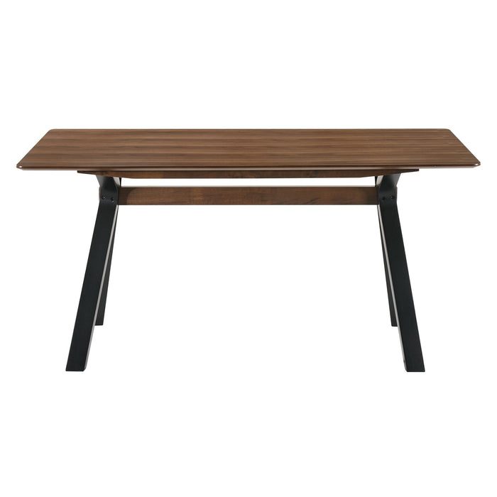 Laredo - Mid-Century Modern Dining Table - Walnut / Black - Simple Home Plus