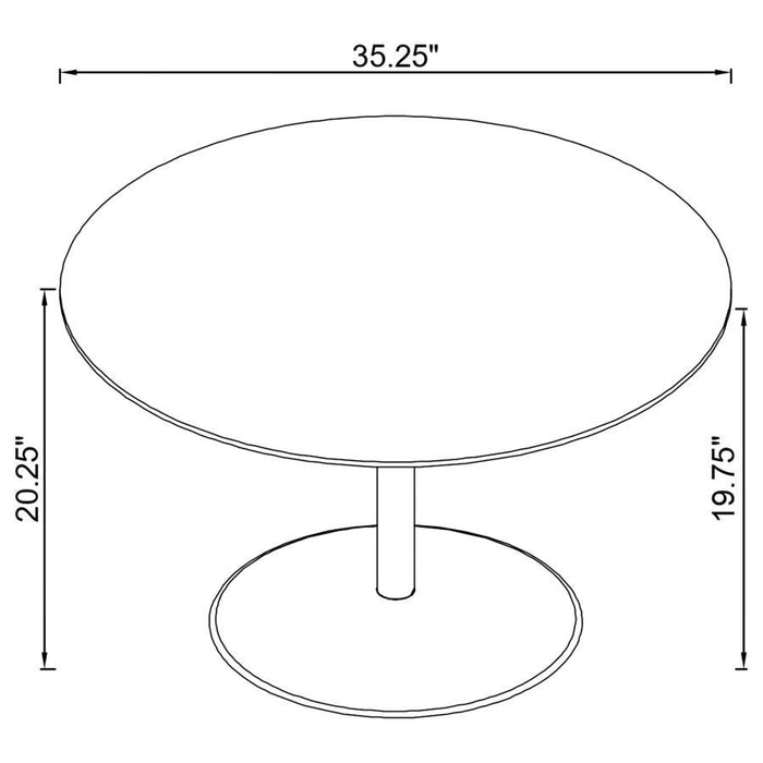 Ganso - Round Metal Coffee Table With Tempered Glass Top - Simple Home Plus