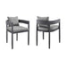 Menorca - Outdoor Patio Dining Chairs In Aluminum With Gray Cushions - (Set Of 2) - Simple Home Plus