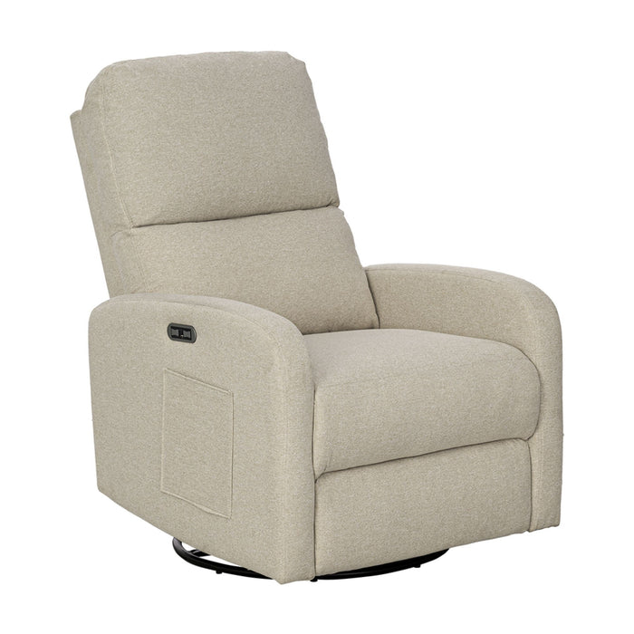 Dakota - Power Recliner 3-In-1 With Swivel, Glider, USB Ports - Beige - Simple Home Plus