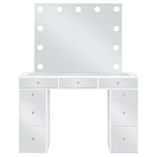 Regina - Makeup Vanity Table Set With Lighting - White - Simple Home Plus
