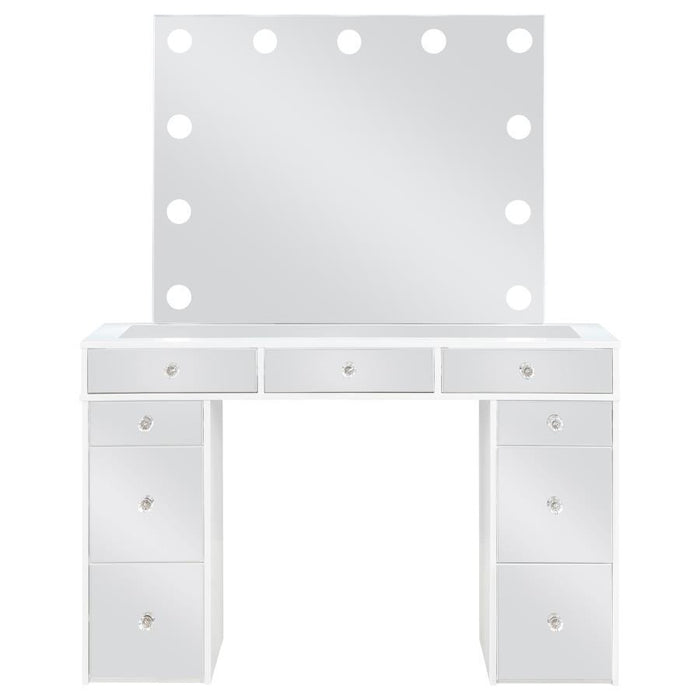 Regina - Makeup Vanity Table Set With Lighting - White - Simple Home Plus