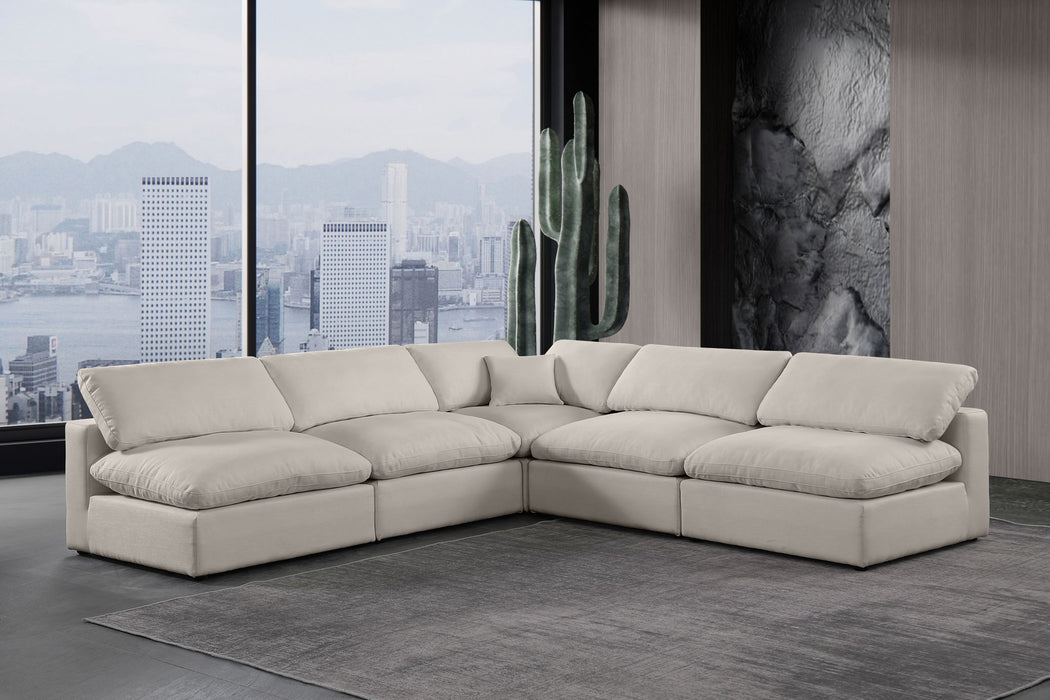Comfy - 5 Piece Linen Modular Corner Armless Sectional - Simple Home Plus