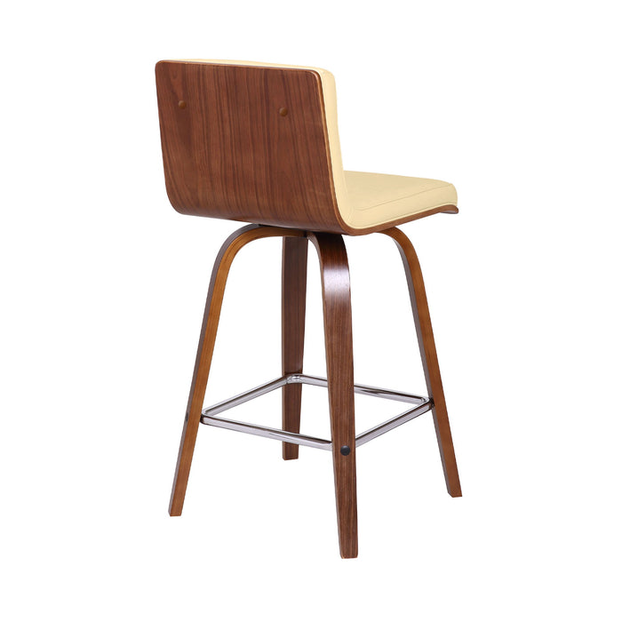 Vienna - 26" Swivel Counter Stool - Walnut Wood - Simple Home Plus