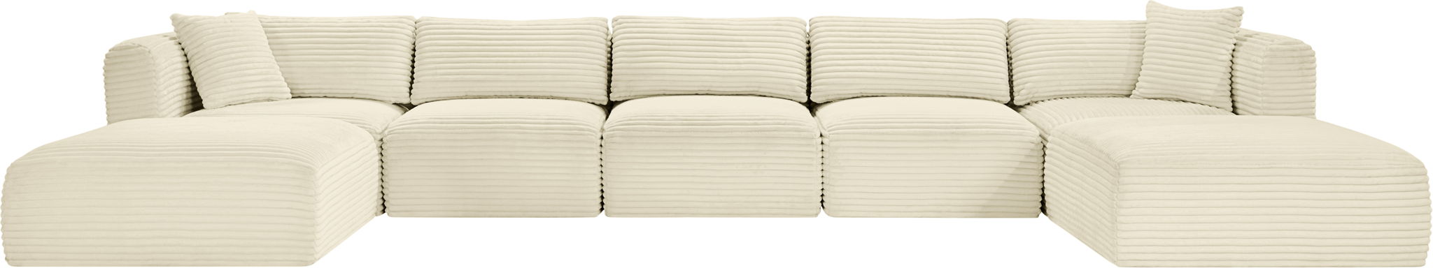 Shaggy - 7 Piece Modular Sectional With 2 Ottomans - Simple Home Plus