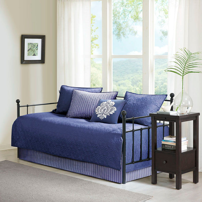 Quebec - Twin Reversible Daybed Cover (Set of 6) - Navy - Simple Home Plus