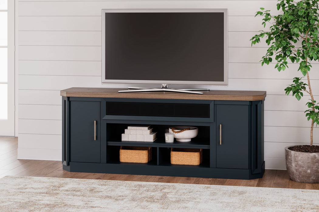 Landocken - Brown / Blue - XL TV Stand W/Fireplace Option - Simple Home Plus