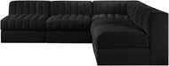 Rummi - Armless Velvet Performance Fabric Upholstered 5 Piece Modular Sectional - Simple Home Plus