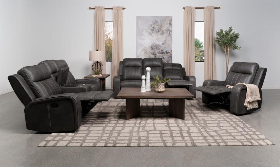 Raelynn - Upholstered Reclining Sofa Set - Simple Home Plus
