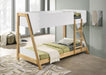 Wyatt - Wood Twin Over Twin Bunk Bed - White And Natural - Simple Home Plus