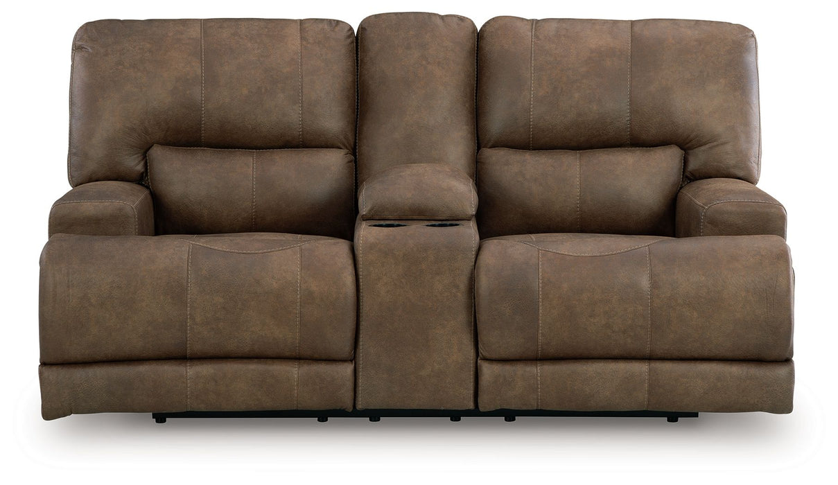 Beckley Place - Earth - Power Reclining Loveseat With Console / Adjustable Headrest - Simple Home Plus