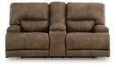 Beckley Place - Earth - Power Reclining Loveseat With Console / Adjustable Headrest - Simple Home Plus