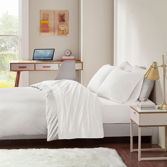 Cotton Blend Jersey Knit - All Season Sheet Set - White