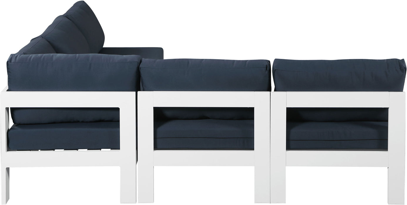 Nizuc - Outdoor Patio 5 Piece Modular Sectional With White Frame - Simple Home Plus