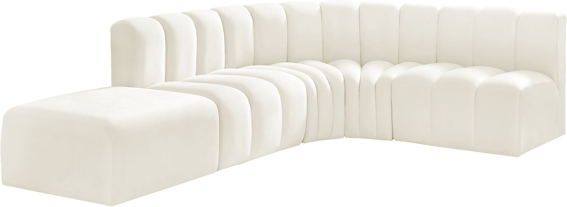 Arc - Velvet 5 Piece Corner Modular Sofa - Simple Home Plus