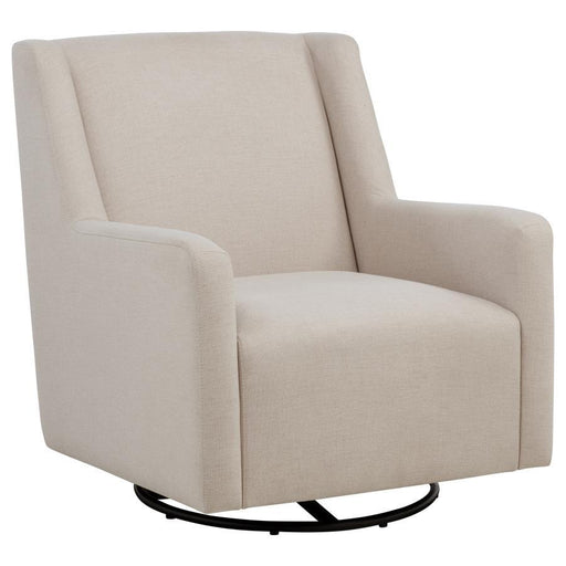 Sorrel - Fabric Upholstered Swivel Glider Arm Chair - Latte - Simple Home Plus