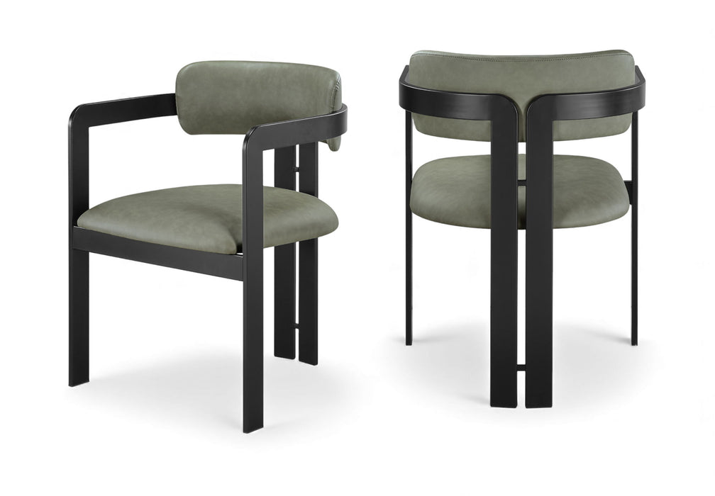 Aurum - Vegan Leather Upholstered Dining Chair With Graphite Black Base (Set of 2) - Simple Home Plus