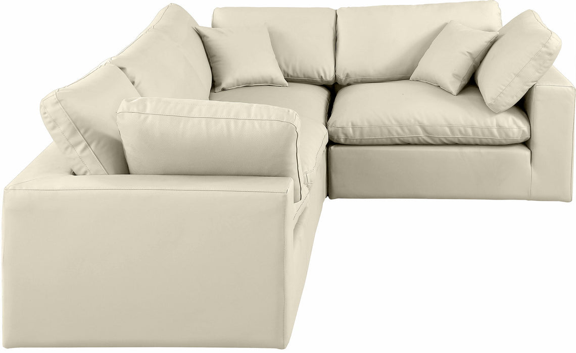 Comfy - 4 Piece Faux Leather Modular Sectional - Simple Home Plus