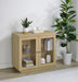 Tilbury - 2-Door Glass Front Accent Display Cabinet - Light Oak - Simple Home Plus