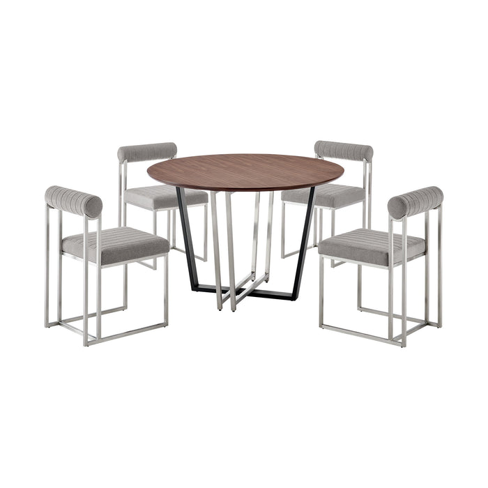 Joana Anastasia - Round Walnut Dining Table Set - Simple Home Plus
