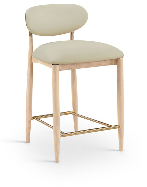 Riccio - Stool - Natural And Gold Frame - Simple Home Plus