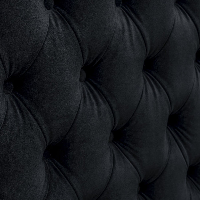Amelia - Upholstered Velvet Wingback Headboard With Button Tufting & Nailhead Trim - Black - Simple Home Plus