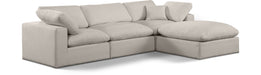 Comfy - 4 Piece Linen Fabric Modular Sectional With Chaise - Simple Home Plus