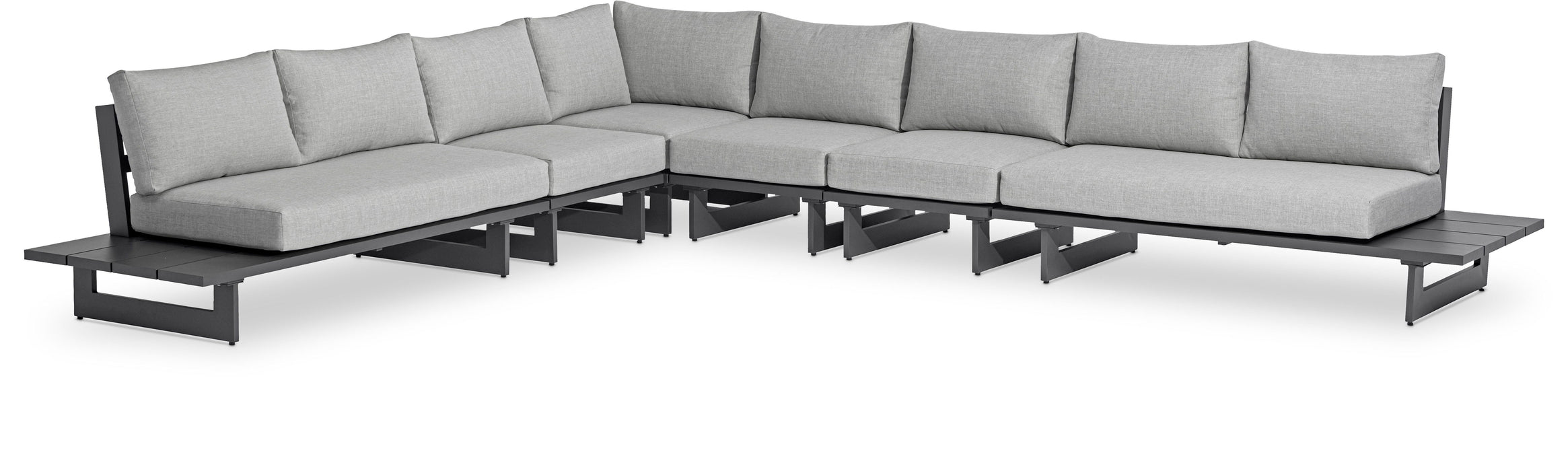 Maldives - 6 Piece Water Resistant Outdoor Patio Modular Sectional With Gray Base - Simple Home Plus