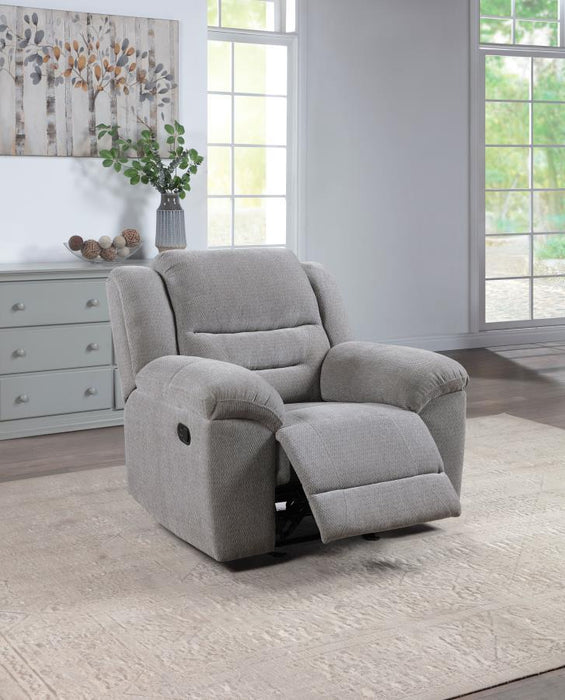 Gilson - Chenille Upholstered Reclining Glider Recliner - Gray - Simple Home Plus