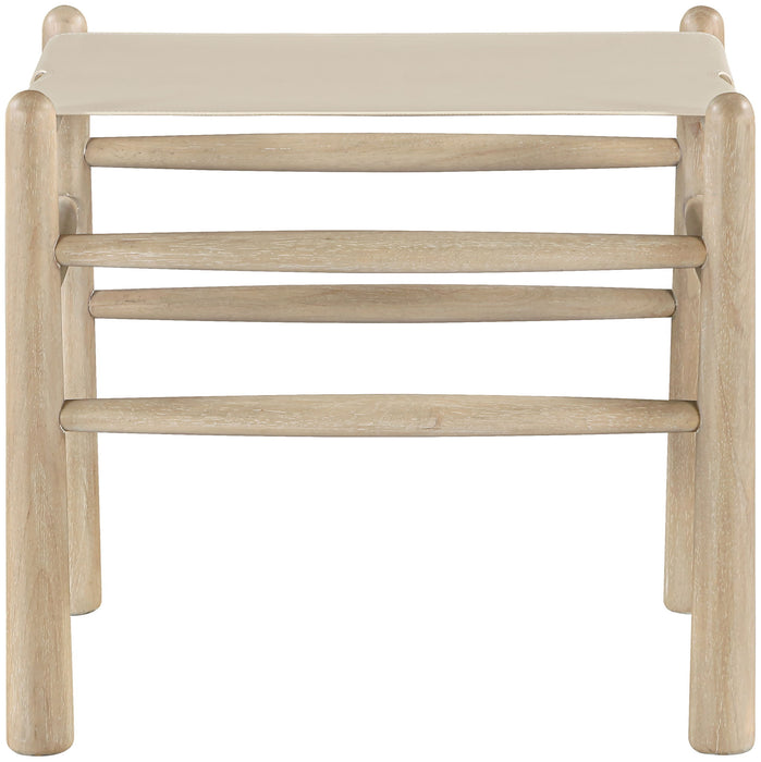 Santos - Faux Leather Upholstered Bench - Natural Frame - Simple Home Plus