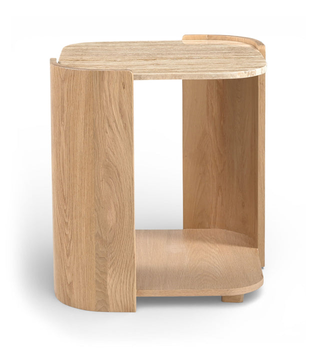Calabria - Marble And Oak Wood Table - Simple Home Plus