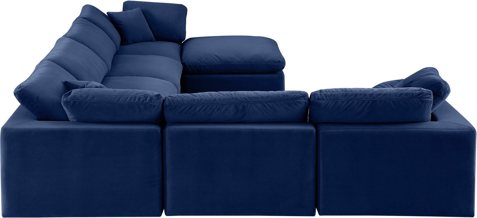 Comfy - 7 Piece Velvet Modular Sectional With Chaise - Simple Home Plus