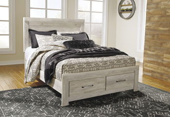 Bellaby - Queen/King Platform Rails - Whitewash - Simple Home Plus