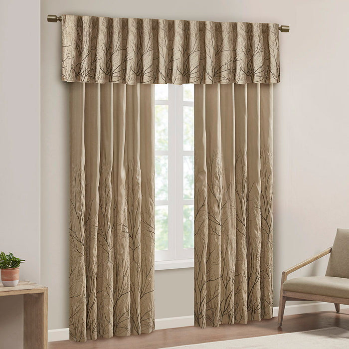 Andora - Embroidered Window Valance - Tan - Simple Home Plus