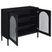 Jess - 2-Door Arched Fluted Glass Accent Cabinet - Black - Simple Home Plus
