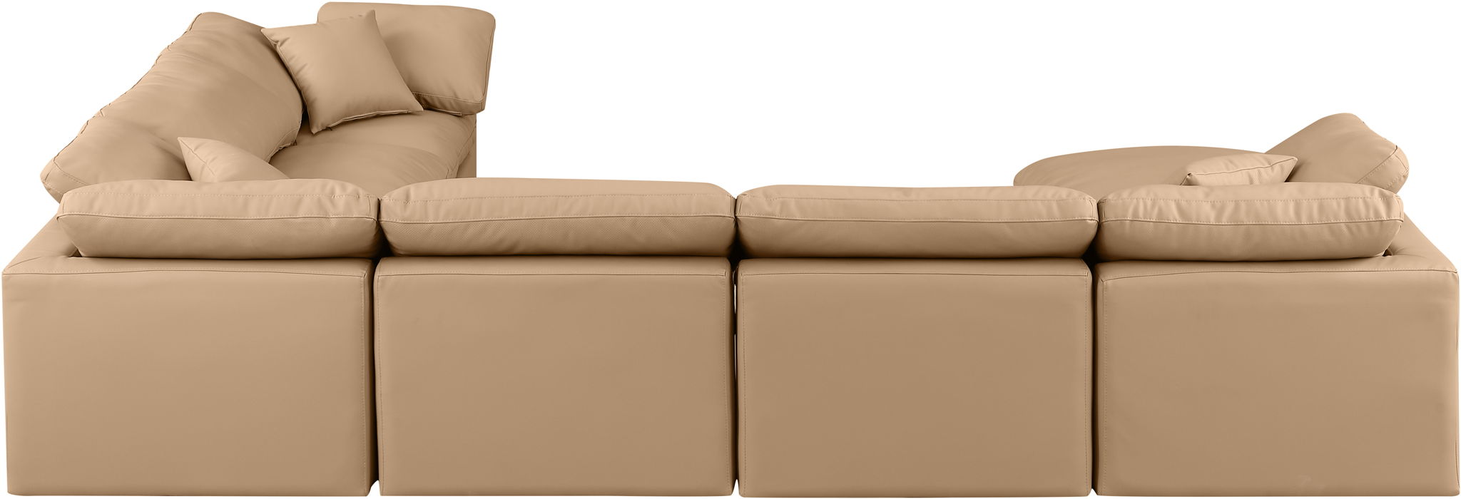 Indulge - Faux Leather 7 Piece Modular Sectional - Tan - Simple Home Plus