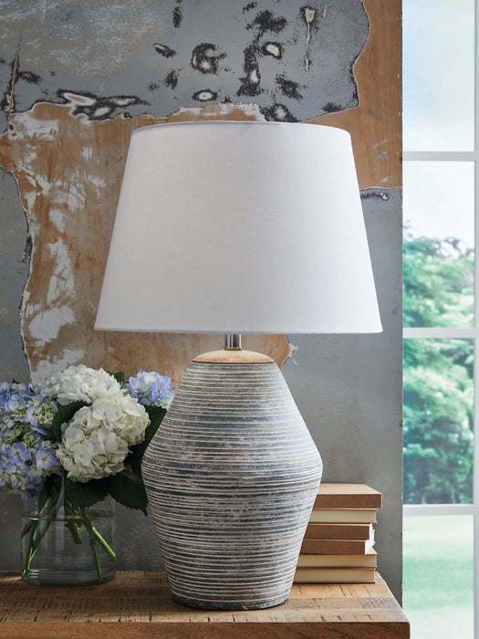 Lawrock - Antique Blue - Terracotta Table Lamp - Simple Home Plus